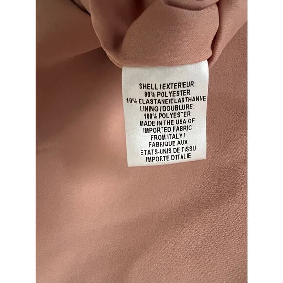 Milly New York Light Pale Pink Dress Cold-Shoulder Bow Sleeve Tie 4 Made USA - Picture 7 of 8